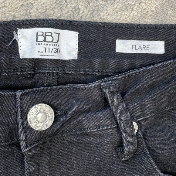 New BBJ High Rise Flare Leg Rhinestone Bling Slit Night Out Sz 30 - Picture 11 of 13